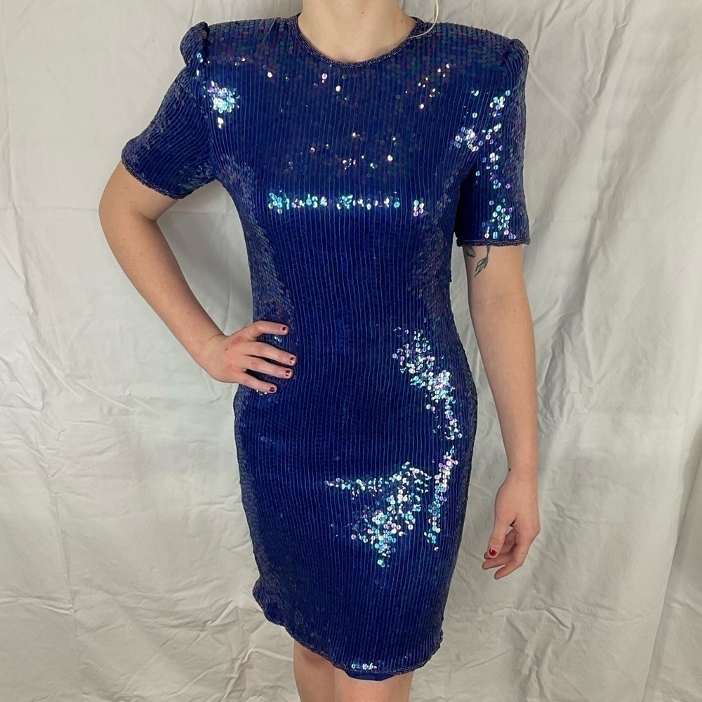 Laurence Kazar New York vintage all sequin stunning dress - Picture 4 of 11